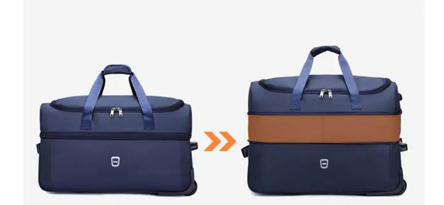 Men Business Luggage suitcases Oxford Travel trolley Luggage bags wheels Large Capacity trolley Rolling bags Women wheeled Bags