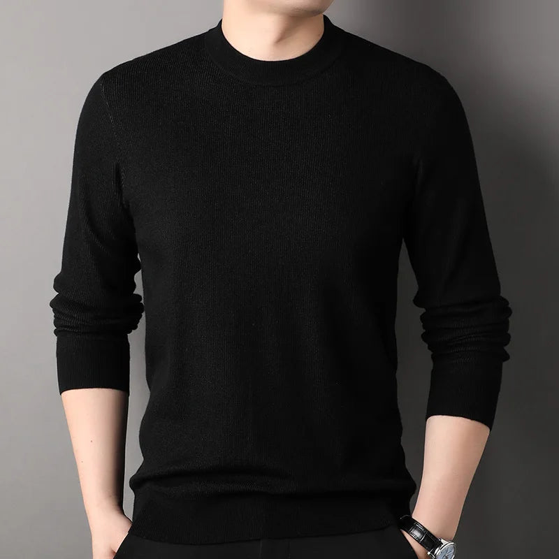 High Quality Men‘’s Wool Sweater Fashion Autumn Soft Warm Pullover Men's Thick Knit Sweater Tops Korean Slim Winter Clothing
