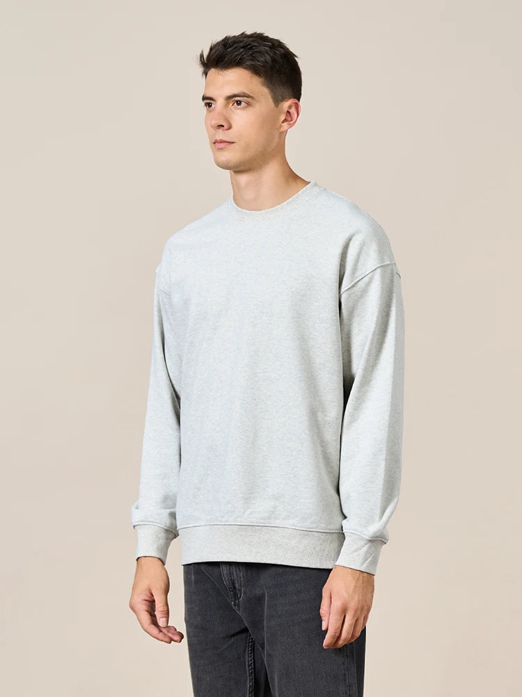 SIMWOOD 2024 Autumn New Men Casual Minimalist Sweatshirts Oversize O-Neck Basic Wardrobe Essentials Plus Size Pullover  SI980547
