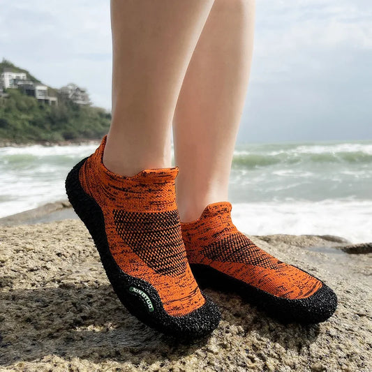 Ultralight Non-slip Rubber Beach Shoes Men Women Outdoor Swimming Fishing Upstream Wading Shoes Indoor Fitness Sports Yoga Shoes