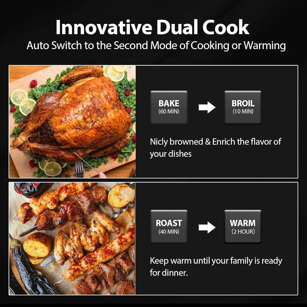 32QT Extra Large Air Fryer,19-In-1 Toaster Oven Combo with Rotisserie and Dehydrator,Digital Convection Oven Countertop Airfryer