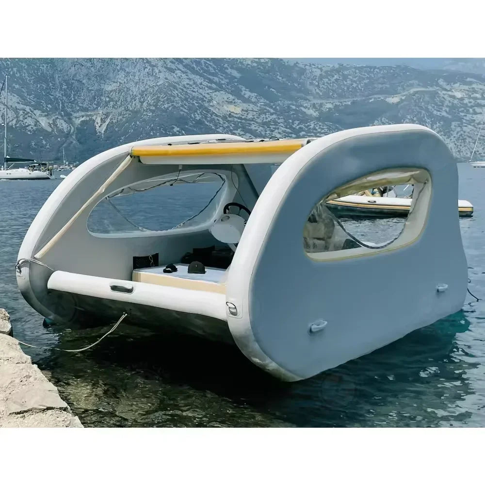 Inflatable Yachts Electric Catamaran , Electric Round Inflatable Boat , Optional Electric Propeller or Gasoline Propeller PVC