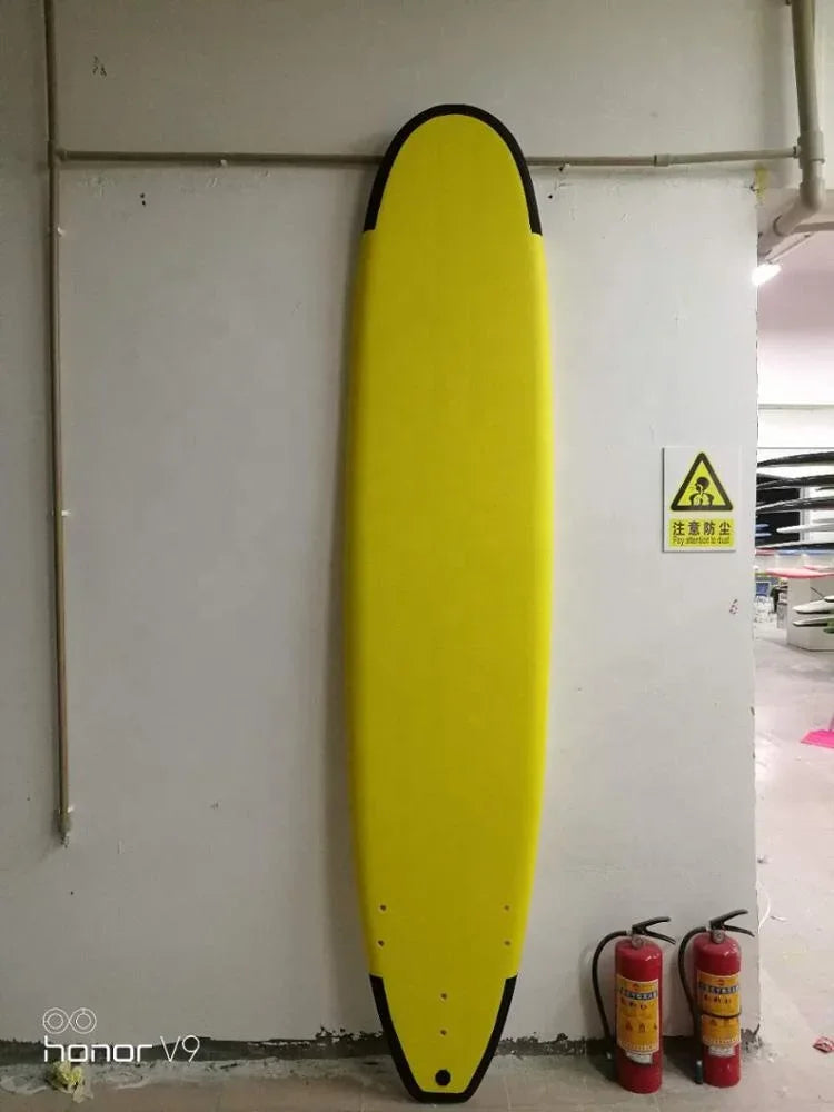 High Quality 9ft Vaccum Bagged Soft Top Surfboard Customized Blue IXPE Soft Surf Board Longboard