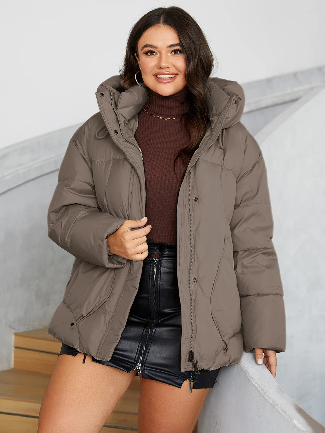 Cinemore New Fashion Parkas Women's Plus Size  Short Casual Hooded Pocket Women Down Jacket Female OutwearNP-88613
